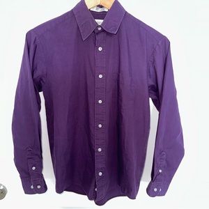 Van Heusen Boys Long Sleeve Button Down Dress Shirt Dark Purple Boys 14